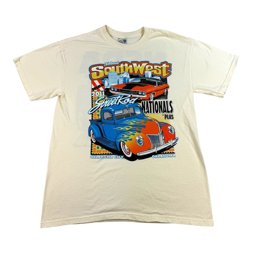 Southwest Street Rod Nationals Shirt Mens Medium 2011 NSRA Oklahoma Cars Tee